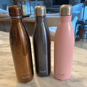 S’well 25oz Stainless Bottles w/lids, Set of 3, Like New Condition